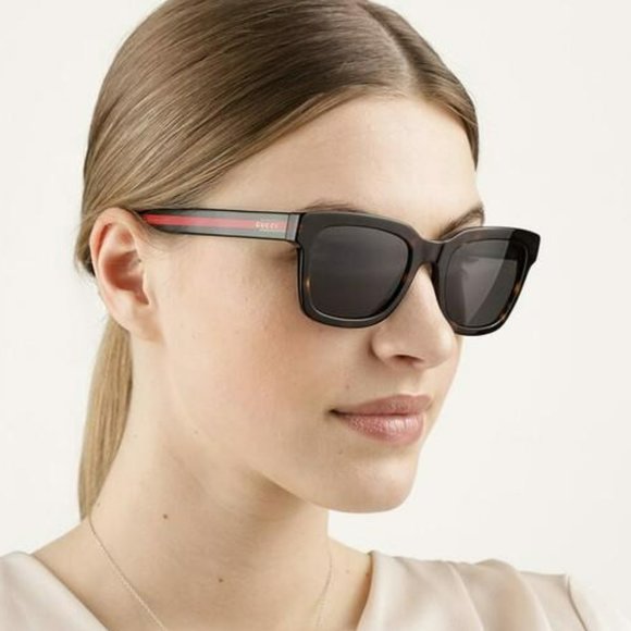 NEW GUCCI GG0001SN 003 Havana Grey Anti-Reflective Square Unisex Sunglasses - Picture 1 of 7
